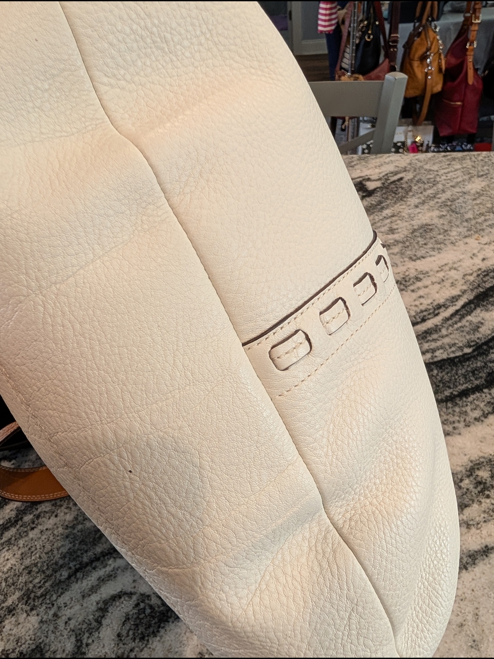 Coach Soho White Pebbled Leather w/Brown Leather Buckle Strap w/Matching Wallet - Picture 7 of 14